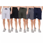 Men's Solid Black Shorts (Pack Of 5)