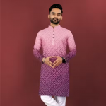 Designer Wedding Purple Kurta for Men