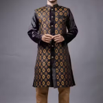 Men's Black Yellow Indo Western Set