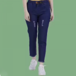 Denim Stretchable Ankle Length Pant with Curved Pocket