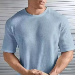 Men Popcorn Fabric Round Neck Regular Tshirts