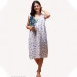 Cotton Short Nighty / Knee Length Nighty / Night Dress / Midi For Women & Girls