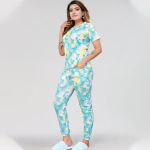 Women’s Printed Cotton Night Suit Set | Soft T-Shirt & Pyjama with Pockets