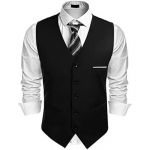 Men poly viscose V-shape tuxdeo style waistcoat