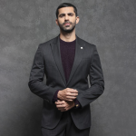 Striped Tailored Fit Notched Lapel Two Piece Suit