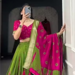 NEW ARRIVAL DOLA SILK WEDDING WEAR ETHNIC ATTIRE SEMI STITCHED LEHENGA CHOLI DUPATTA SET WITH (UN STITCHED BLOUSE PIECE)