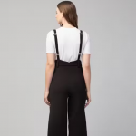 WOMEN BLACK DUNGAREE WITH WHITE T-SHIRT