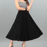 stylish fancy black pleated skirts for womens