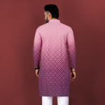 Designer Wedding Purple Kurta for Men