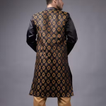 Men's Black Yellow Indo Western Set