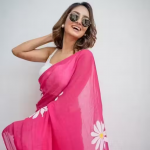 Latest Designer Cotton Linen Multicolor Saree for Women | Floral Print Saree | Trendy Party Wear Saree