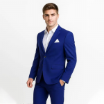 Man solid single breasted formal and casual blazer (Royal Blue)