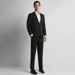 Men Black Solid Single-Breasted Two-Piece Formal Suit