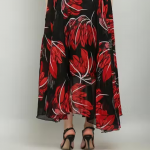 Black With Red Jesmin Print Skirt