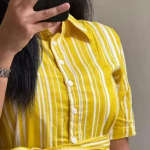 New beautiful trending yellow lining Best party wear dress