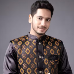 Men's Black Yellow Indo Western Set