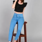 4-BUTTON PLAIN JEANS FOR WOMEN PLUS SIZE WOMEN