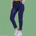 Denim Stretchable Ankle Length Pant with Curved Pocket