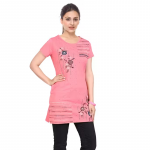 Women' Half Sleeve Printed Round Neck Long T shirts/Top