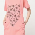 Women Cotton Pocket Long T-shirt