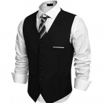 Men poly viscose V-shape tuxdeo style waistcoat