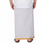 MENS UNSTITCHED GOLDEN BORDER 2 METER DHOTI