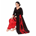 Black Cotton Blend Printed Ready to Wear Patiala Salwar