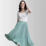 Skirt For Women | Women's Abstract Asymmetric Mint Green Skirts
