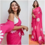 Latest Designer Cotton Linen Multicolor Saree for Women | Floral Print Saree | Trendy Party Wear Saree