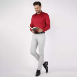 Solid Cotton Slim Mens Formal Shirt