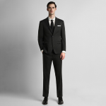Men Black Solid Single-Breasted Two-Piece Formal Suit