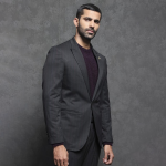 Striped Tailored Fit Notched Lapel Two Piece Suit