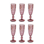 Mauve Set Of 6 Textured Crystal Champagne Juice Glass 150 ml Each